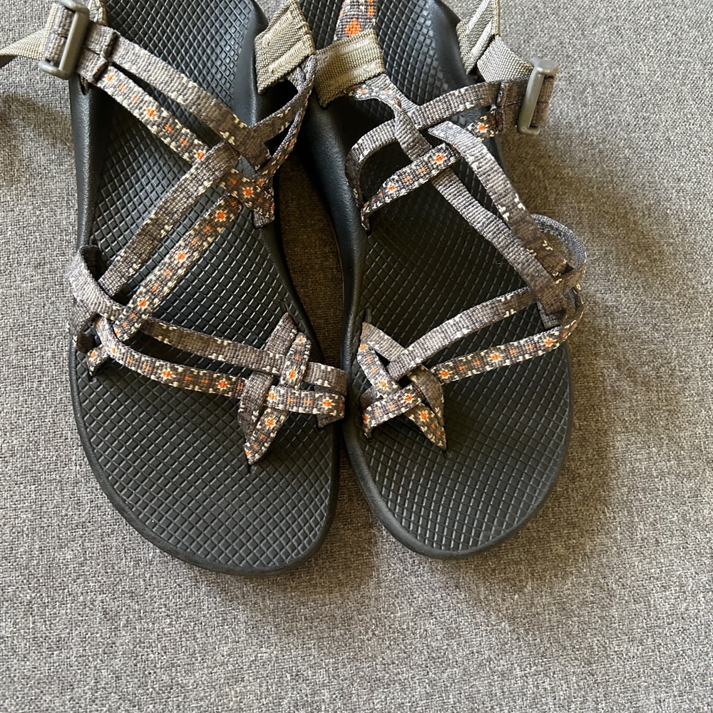 Chaco Women's Sandals - Black with Orange Pattern